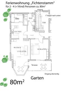 Grundriss der Ferienwohnung Fichtenstamm